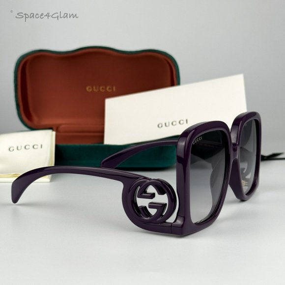 NEW Gucci GG1326S 003 Violet Grey Gradient Oversized Square Women Sunglasses - Picture 1 of 11